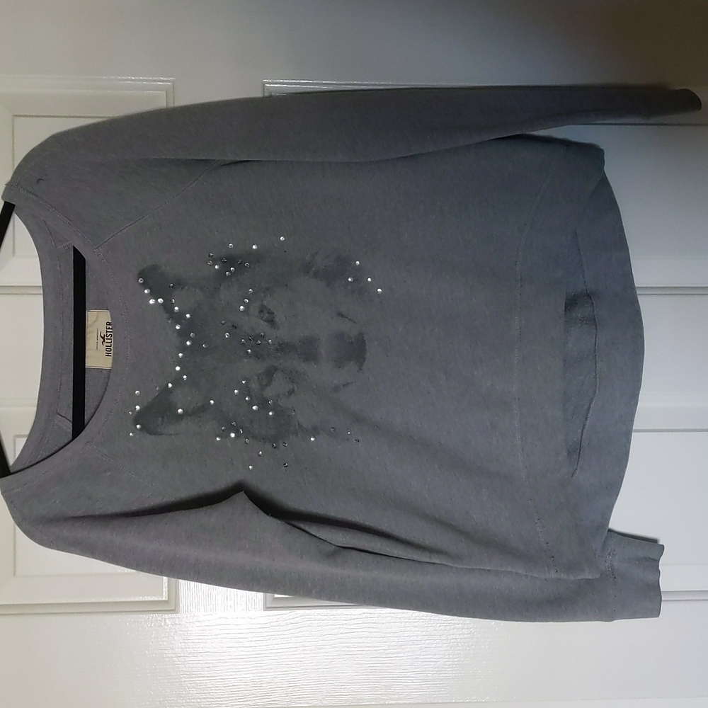 Hollister grey wolf sweatshirt sz L